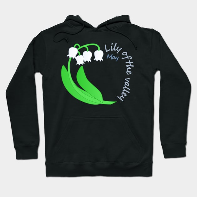 May Birth Month Flower, lily of the valley Hoodie by D2ARTM